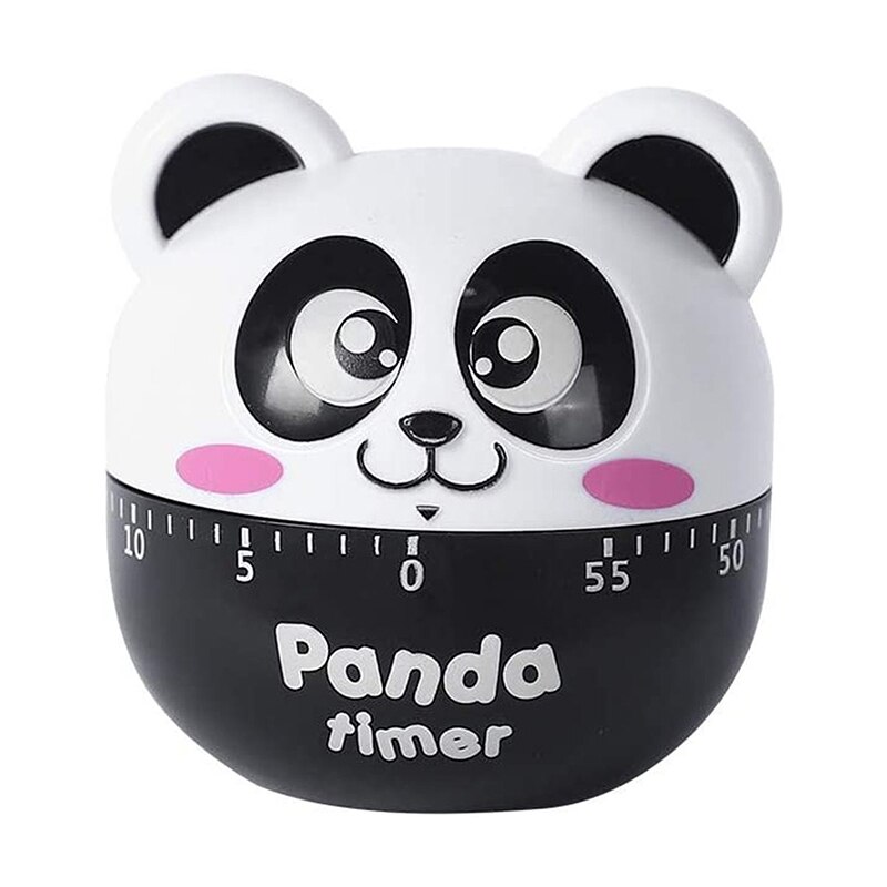 Minuterie de cuisine en forme de Panda, 60 minutes, facile à utiliser, aide à la cuisson, outils ménagers, décoration de la maison: Black