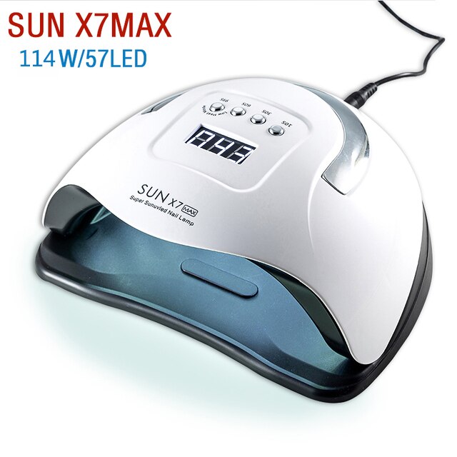 Lámpara UV Led de alta potencia de 120W para secador de uñas, barniz de Gel UV con 60 Led, lámpara para uñas, Gel para manicura y Arte para uñas: 114W-SUNX7MAX