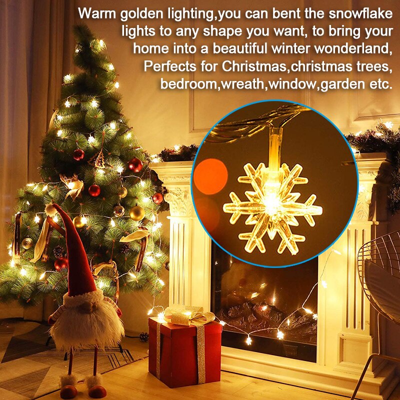 Fairy Christmas Lights Festoon Led Garland Curtain String Lights Tree Indoor Outdoor Decoration Battery Operated Street Decor