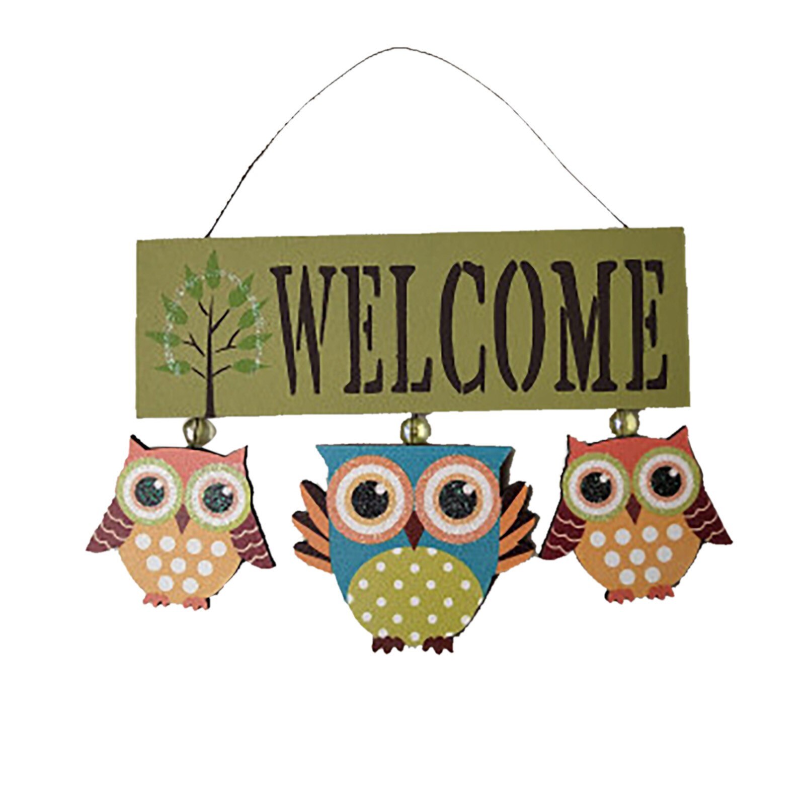 40# Welcome Sign Wood Owl Cute Spring Door Sign Wedding Door Sign Welcome Wall Sign Garden Owl Ornament Garden Gardening