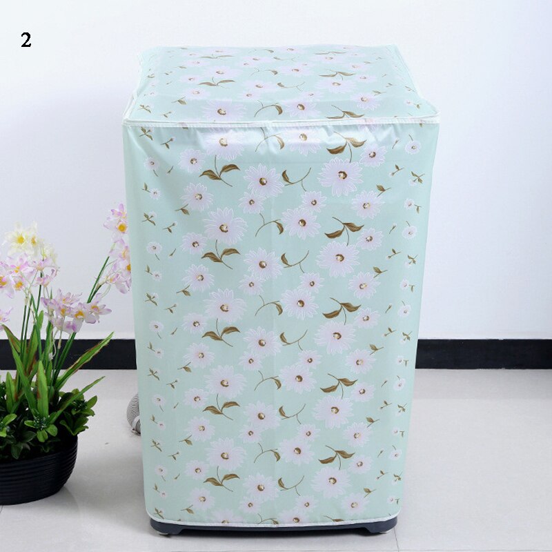 Nyttige vaskemaskine dække blomsterprint opbevaringspose holdbar støvbeskytter farverig spare plads arrangør støvdæksel: 2
