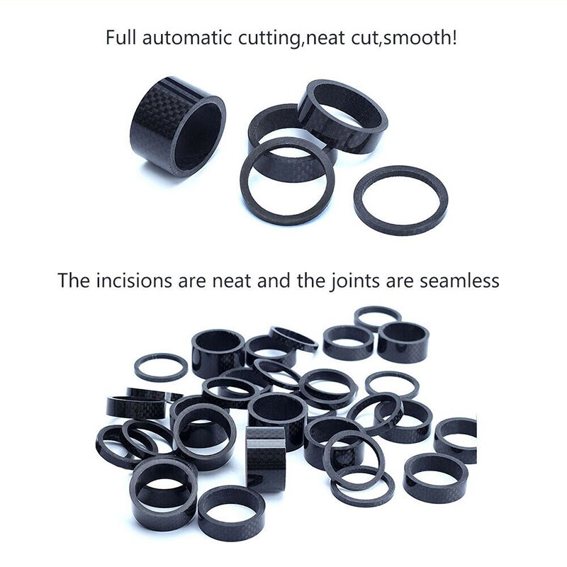 11Pc Set Fiets Carbon Fiber Washer 1-1/8 &quot;Stem Wasmachine Spacer 28.6Mm Mtb Voorvork 3/5/10/15/20Mm Racefiets Accessoires