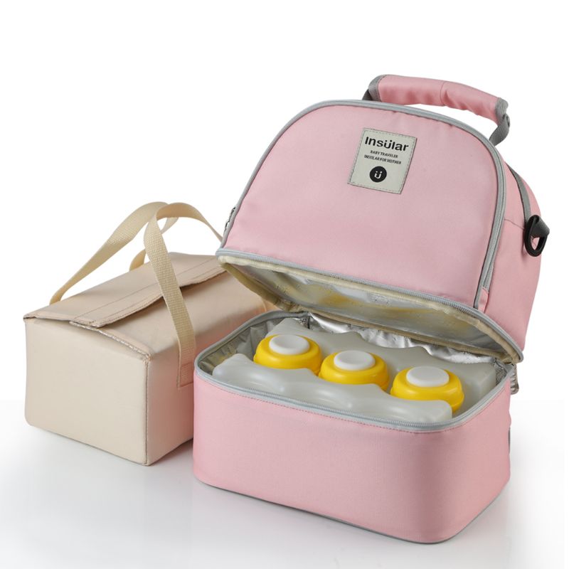 Doppel Schicht Brust Milch Kühler Tasche Feuchtigkeits Rucksack mit Eis Pack Flasche: PK