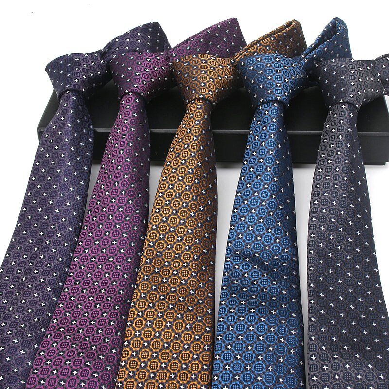 Mærke 6cm jacquard vævet mænds slips til mænd slips mands hals slips til bryllup forretningsfest fabrik