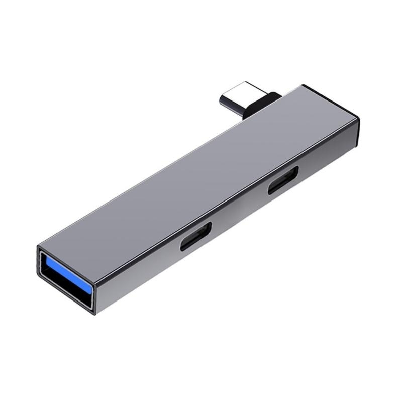 Kompakt usb-c-hub i aluminium usb 3.0 -hub type c til dobbel type c og usb-porthub til allsidig tilkobling av enheter