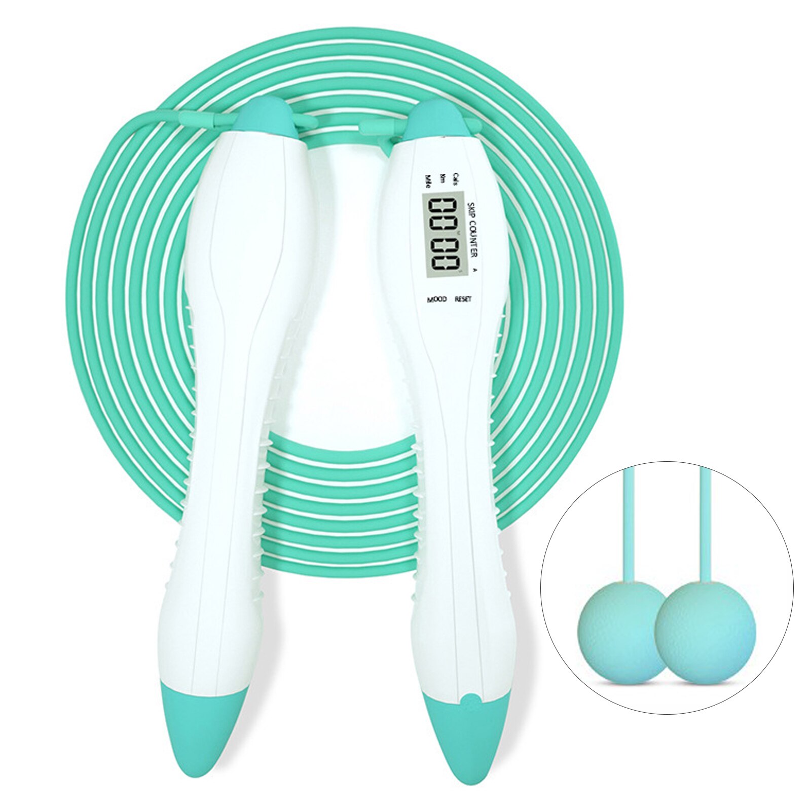 Skipping Rope with Smart Counter Children Adults Cordless Jumping Rope Calories Kilometers Miles Setting Training Fitness