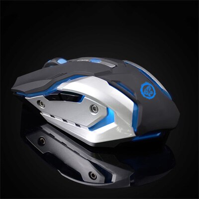 Rechargeable Wireless Gaming Mouse 7-color Backlight Breath Comfort Gamer Mice for Computer Desktop Laptop NoteBook PC: BLACK