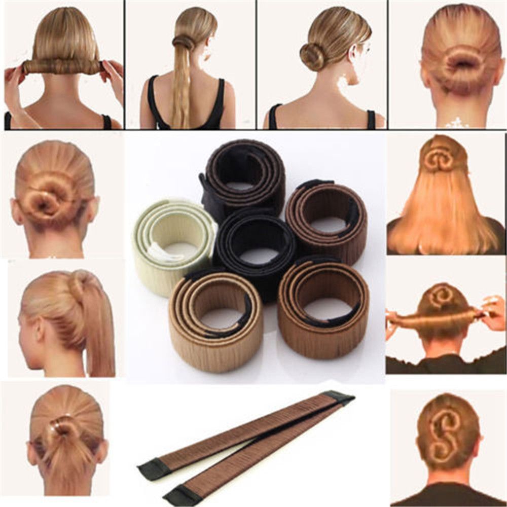 ¡Novedad! Accesorios para el cabello DIY para chicas, Magic moños hacer en el pelo, estilo Donut, accesorios multifunción para mujeres o niños, rizador de pelo, diadema plato