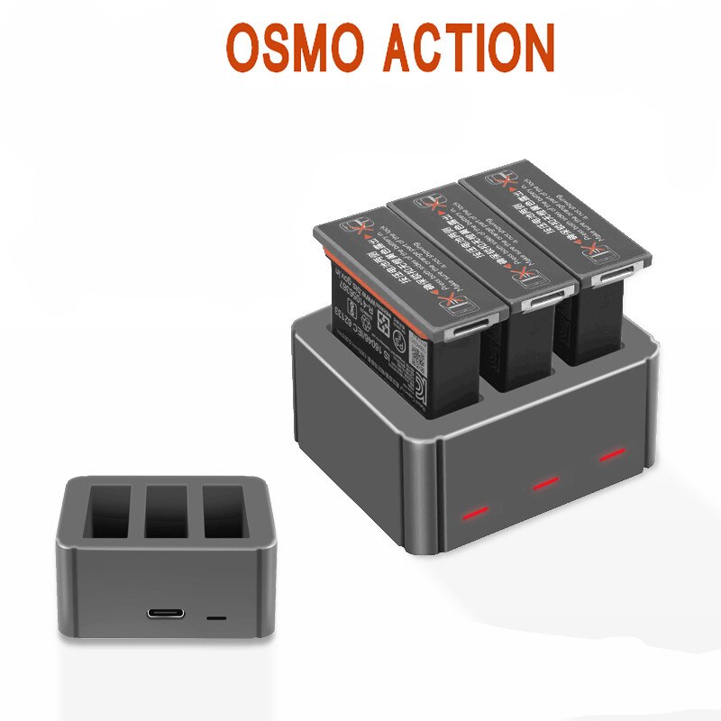 Batterij Oplader Voor Osmo Action Sport Camera Lithium Batterij Smart Snel Opladen 3 Charger Camera Accessoires