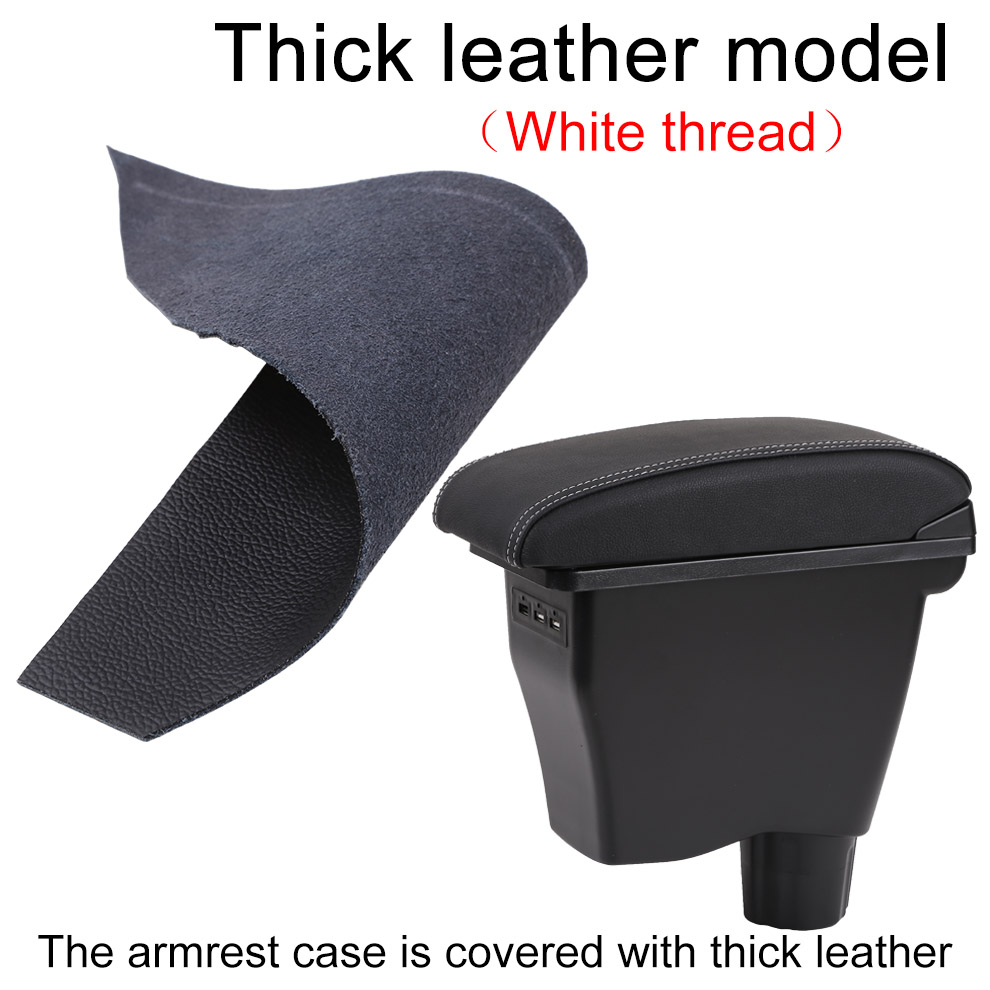 for smart fortwo armrest box universal car center console smart forfour caja modification double raised with USB No assembly: thick white