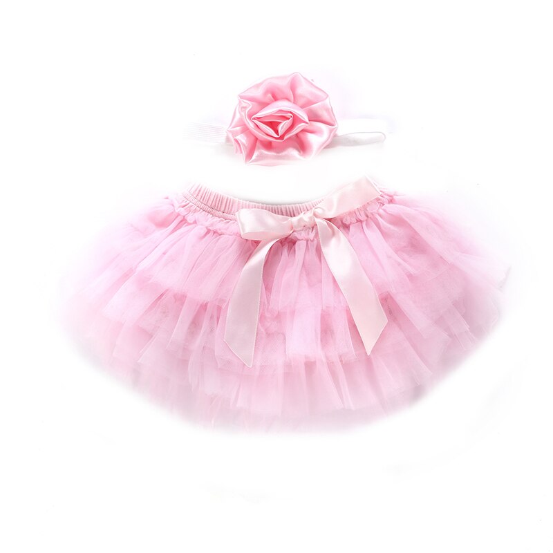 WenaZao – vêtements de danse de Ballet pour -né fille, jupe de petti Tutu, accessoire Photo pour -né, ensemble bandeau: Rose / 12M