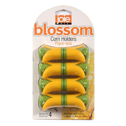 Joie Maïs Ster Grijpende Maïskolven Houders Cleaner Veilig Van Maïs Rvs Gaffel Bpa-vrij kunststof Handgrepen: Blossom Corn 4pairs