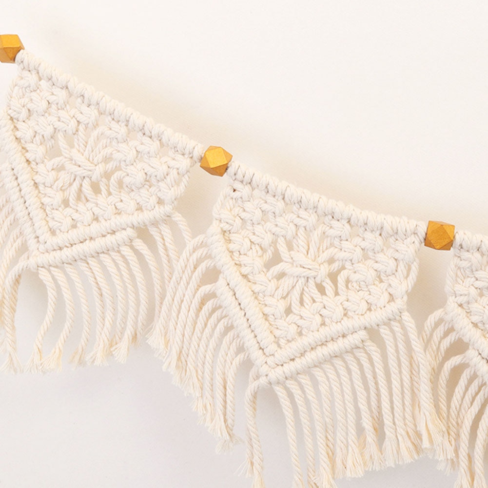 Macrame vävd prydnad vägg hängande vintage bröllop konst bomull linne gobeläng dörr gardin vardagsrum heminredning handgjorda