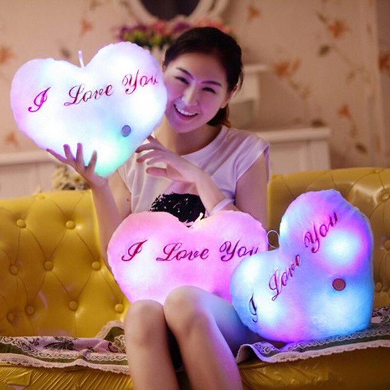 Kissen Leuchtendes Kissen Herz bilden Kissen LED Glühende Leuchtende Herz Kissen Batterie Licht Kissen freundlicher Wohnkultur