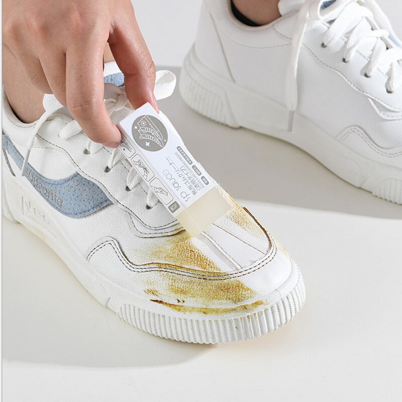 Goma de borrar para limpieza de zapatos, limpiador de botas de ante y piel de oveja, Tela de cuero mate, cepillos para el cuidado de los zapatos, zapatillas blancas de goma, 1/2 uds.