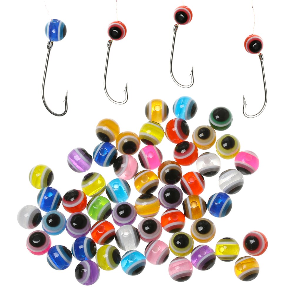 25pcs/set 4/5/6/8mm Fishing Beads High QualityFish Eye Carolina Rigs Taxes Rigs DIY Kit Bass Fishing Lure Tackle Mixed Color