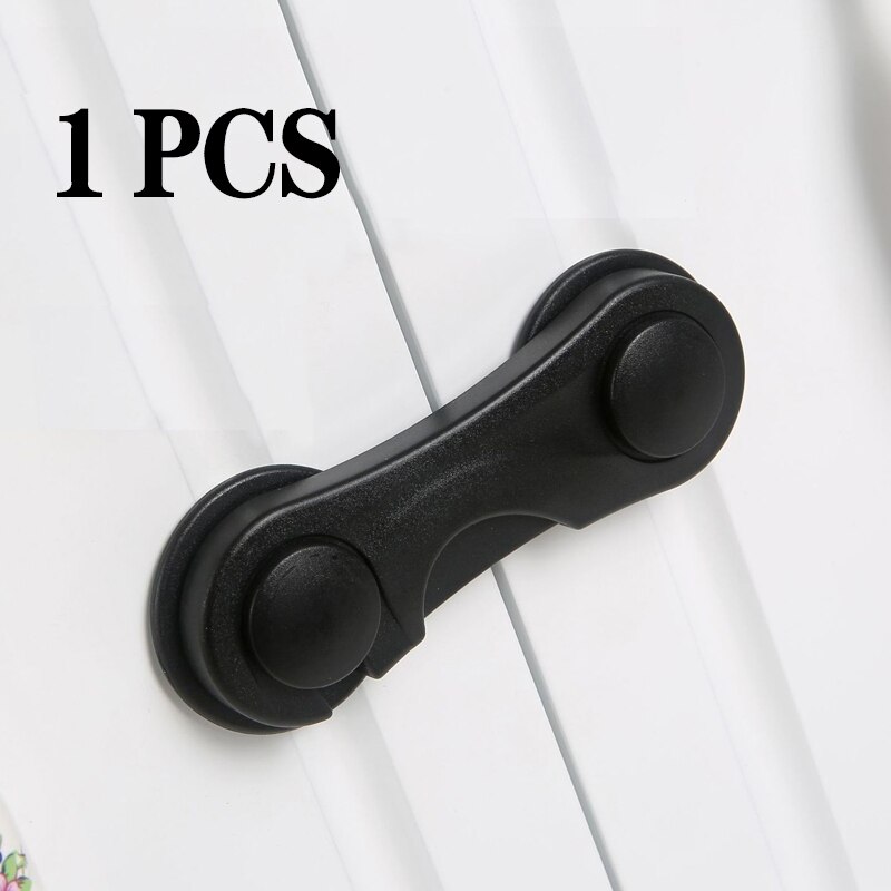 2Pcs/Lot Child Cabinet Lock Home Protection Of Children Locking Doors For Children's Safety Kids Plastic Protection Safety Lock: black1
