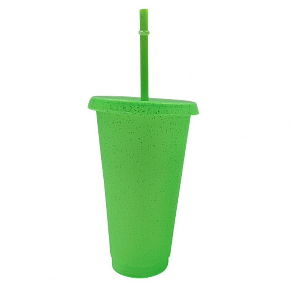 Green Portable Water Bottle Reusable High-capacity PP Straw Green Drinking Tumbler Cup for Office Students Kitchen Products