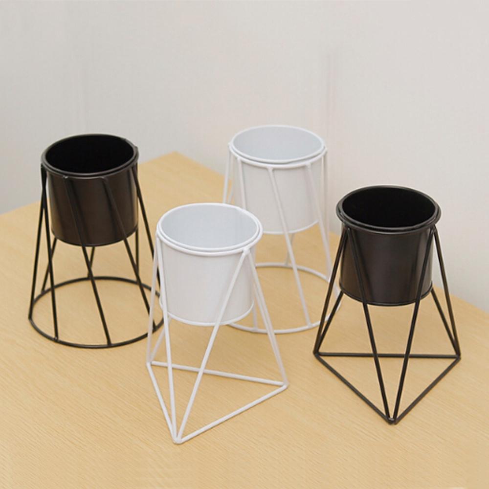 Flower Pot Holder Geometric Metal Durable Indoor Garden Plant Holder Display Planter Iron Flower Stand Gardening Supplies Stand
