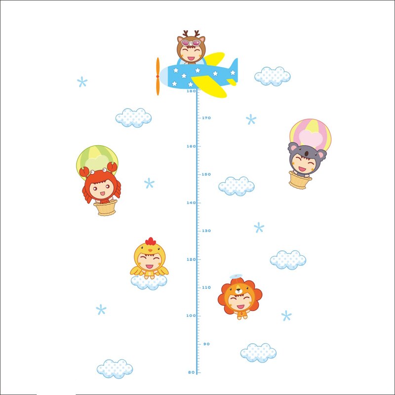 Cartoon baby height Wall Sticker for kids baby rooms bedroom decoration Mural Art Decals Wallpaper nursery Chart Ruler stickers