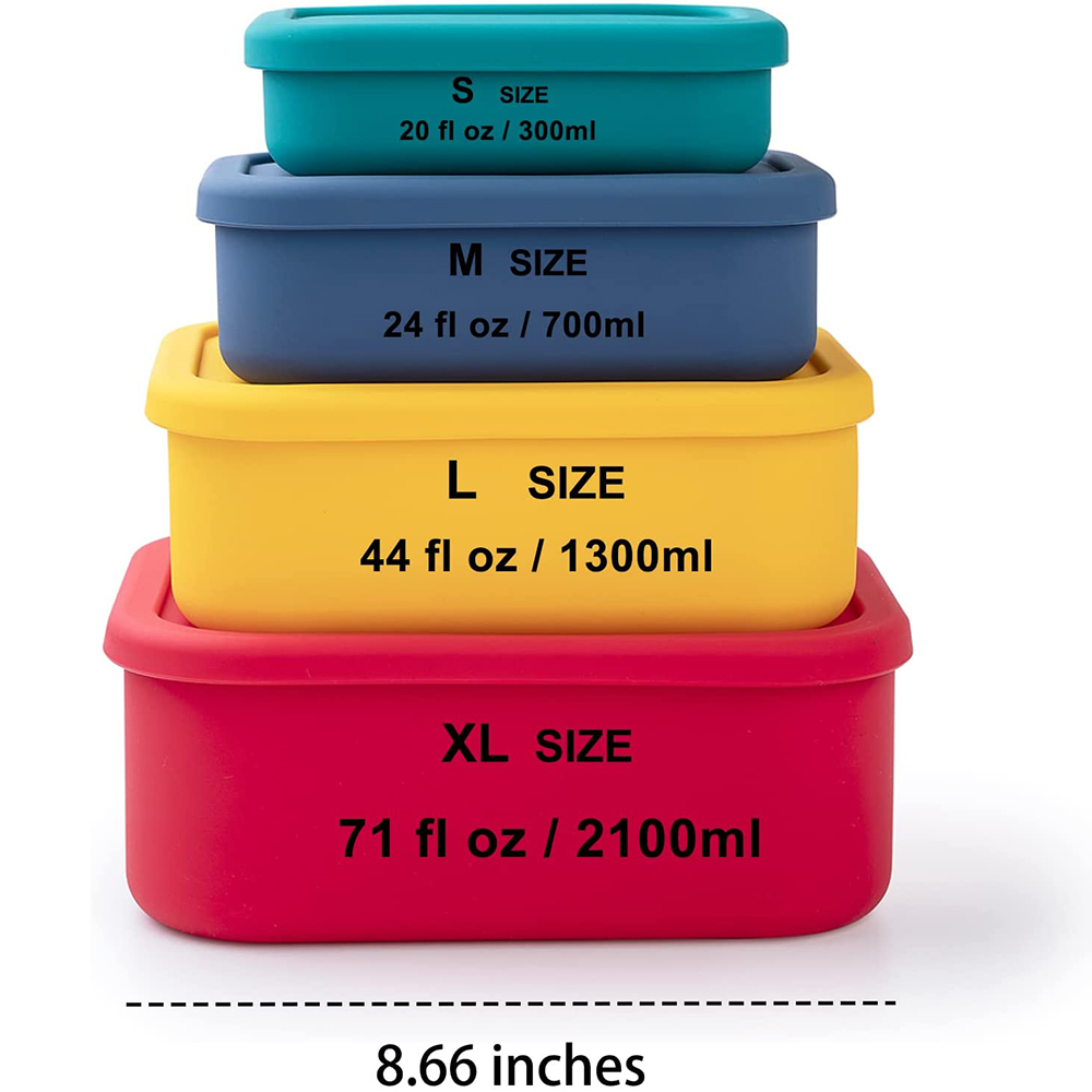 Silicone Food Storage Containers, Food Storage Lunch box Refrigerator Transfer Oven Safe Food Storage Containers With Lids