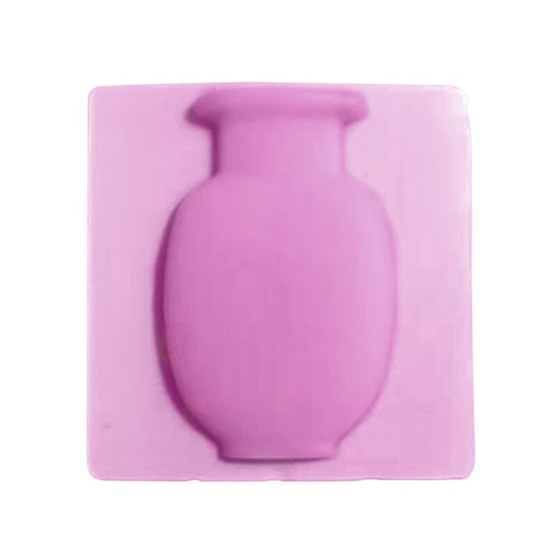 Siliconen Vazen Kleverige Muur Magic Plant Vazen Container Thuis Kantoor Muur Decoratie Accessoires Zachte Bloemen Fles: pink