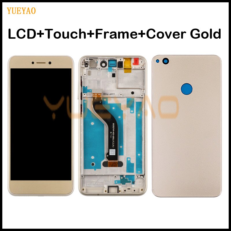 LCD+Frame For HUAWEI P8 Lite Lcd Display Screen Replacement For Huawei P9 Lite LCD SCreen PRA-LA1 PRA-LX1: FullSet Gold