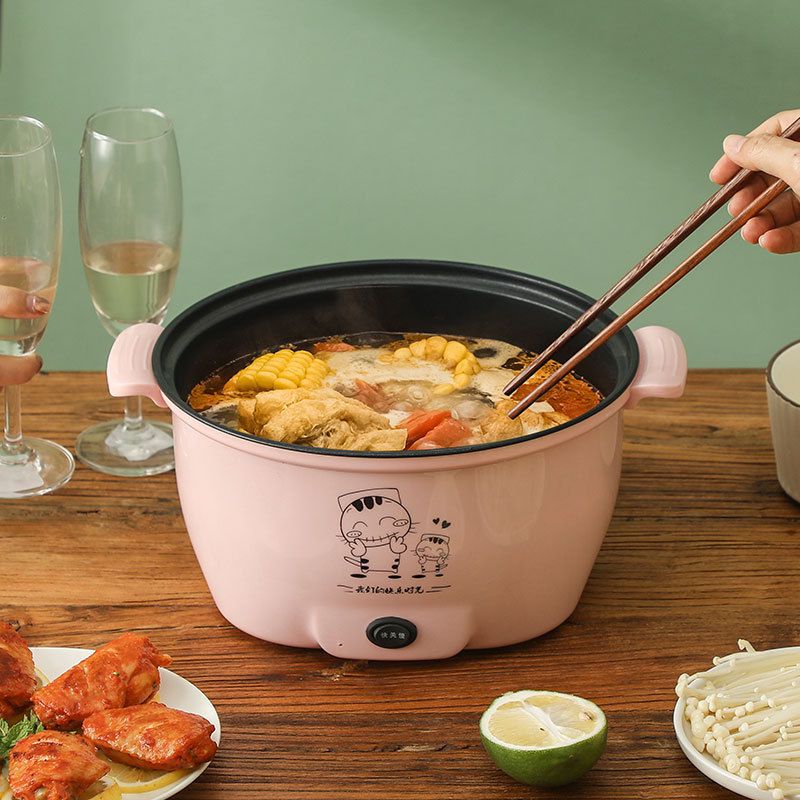 Multifunksjons elektrisk gryte elektrisk gryte husholdning liten elektrisk gryte og umiddelbar nudler gryte husholdning gryte wok