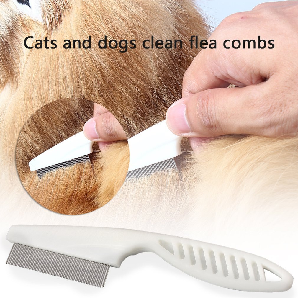 Bescherm Flea Kam Voor Katten Honden Huisdier Rvs Comfort Flea Haar Grooming Gereedschap Ontworming Borstel Korte Lang Haar bont