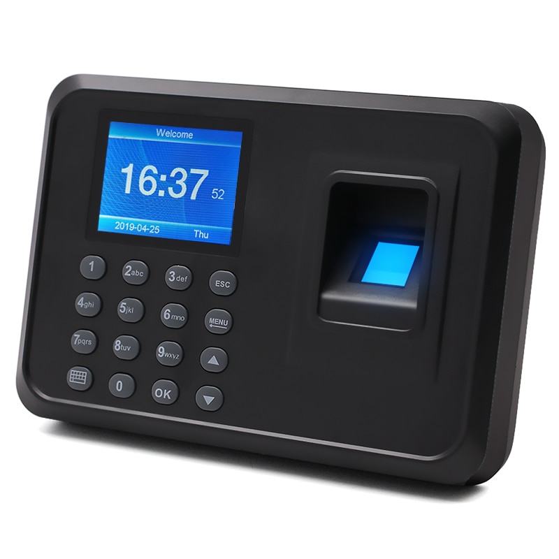 Reloj de tiempo de asistencia biométrico con huella dactilar, máquina electrónica para empleados, Inglés, Español