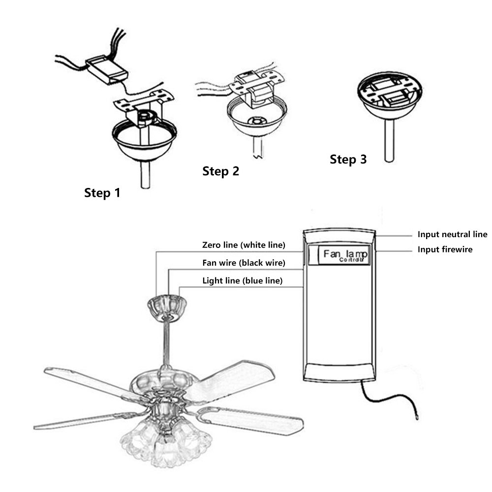 Universal Ceiling Fan Lamp Remote Control Kit AC 110V 220V Timing Control Switch Adjusted Wind Speed Transmitter Receiver