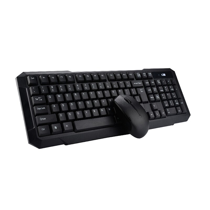 Novo 2.4g mini teclado sem fio e combinação de mouse óptico preto desktop pc 1200dpi teclado ultra-fino: Default Title