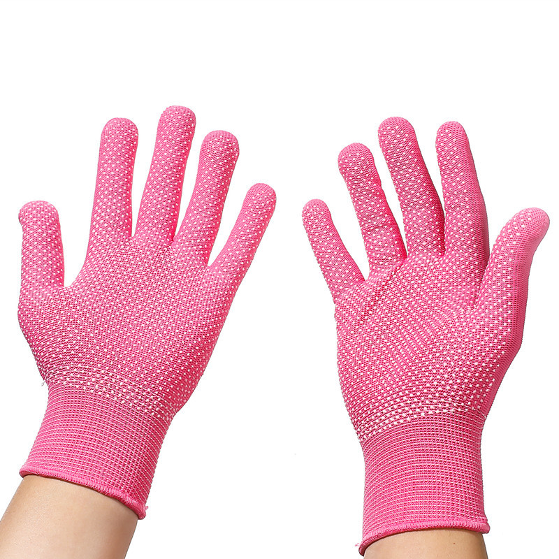 Neue doppelseitige Haarglätter Curling Tong Friseur Hitzebeständige Anti-Verbrühungen Finger Handschuhe Friseur Salon Werkzeuge: Brown
