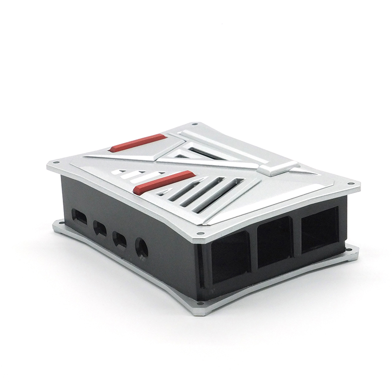 Raspberry Pi ABS Case Plastic Cover Shell Single Dual Cooling Fan Gray Silver For Raspberry Pi 4 B Model Raspberri Pi Cases: Sliver