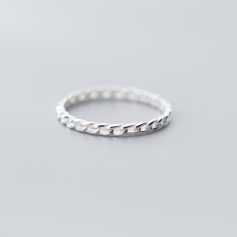 Modian Minimalistischen Twist Kette Ring für Frauen Authentische 925 Sterling Silber Einfache Finger Ring Korea Stil Edlen Schmuck