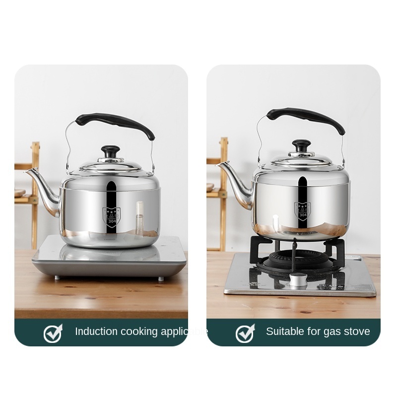Silbato grueso de acero inoxidable 304, hervidor de gas doméstico de gran capacidad, estufa de gas electromagnética