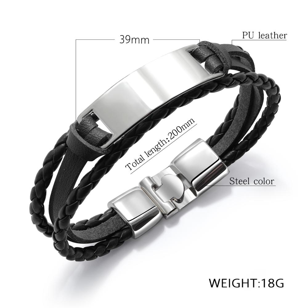 The Nana gave her Grandson leather bracelet stainless steel carvings as a .