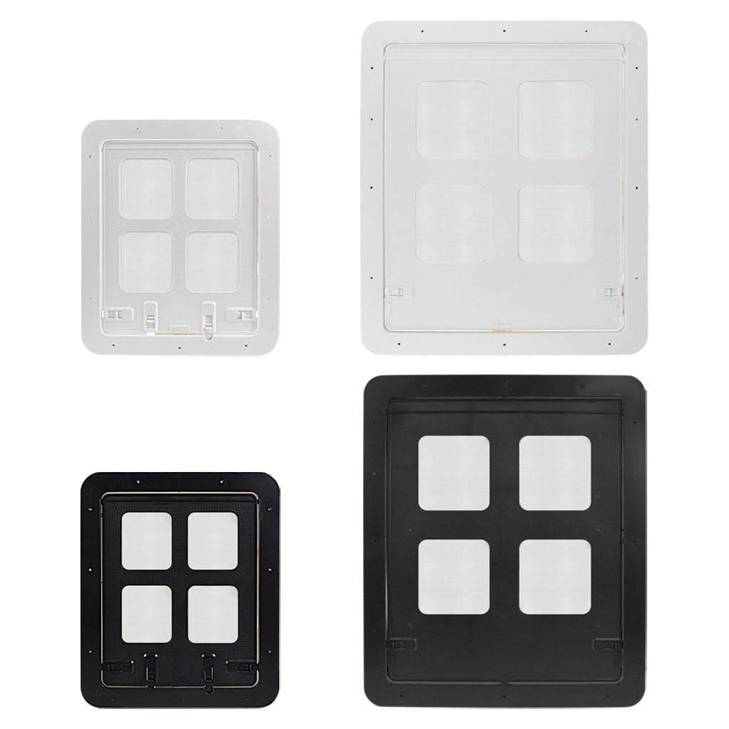 4 Way Pet Cat Puppy Dog Flap with Locking Function Safety Gate Door Gate in and Out Inlet Sturdy for Screen Small/Medium Dog