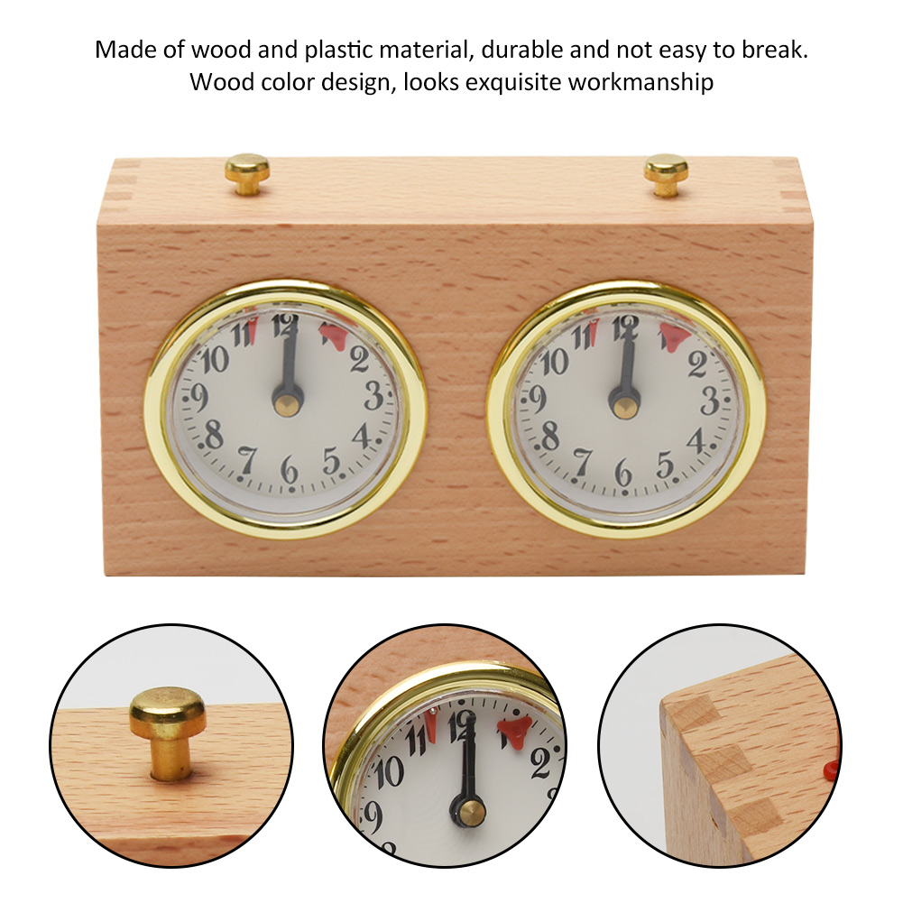 Tournament Countdown Mechanical Portable Analog Timing Tools Wooden Board Game Competition Compact Chess Clock Multifunction