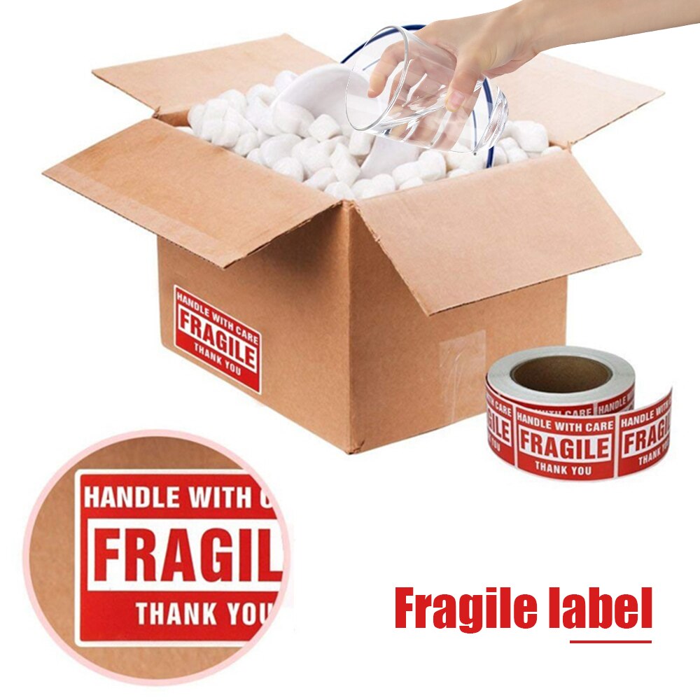 500Pcs Fragile Stickers Warning The Goods Please Handle With Care Stickers Roll Warning Labels Stickers Aesthetic DIY Supplies