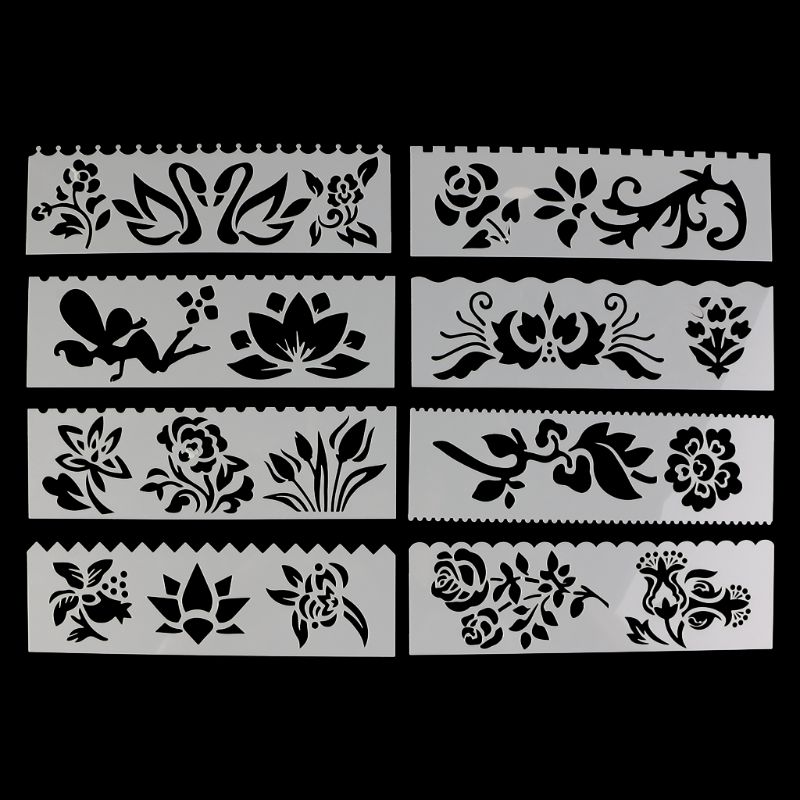 8 Stks/set Kids Plastic Tekening Sjabloon Heersers Stencils Diy Schilderen Diy Maken School Supply Gereedschap Craft