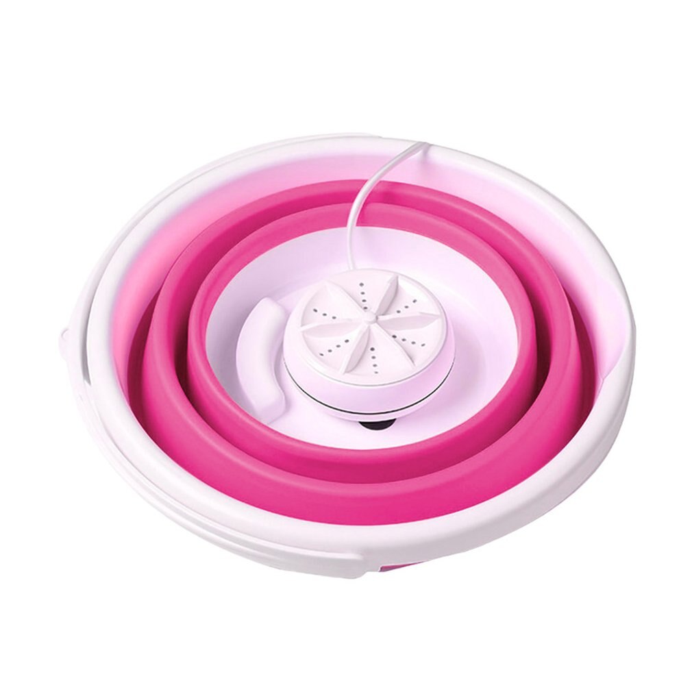 5/10L Draagbare Wasmachine, Mini Ultrasone Turbo Automatische Elektrische Roller Wasserij Washer Apparatuur Voor Reis: pink / 5L