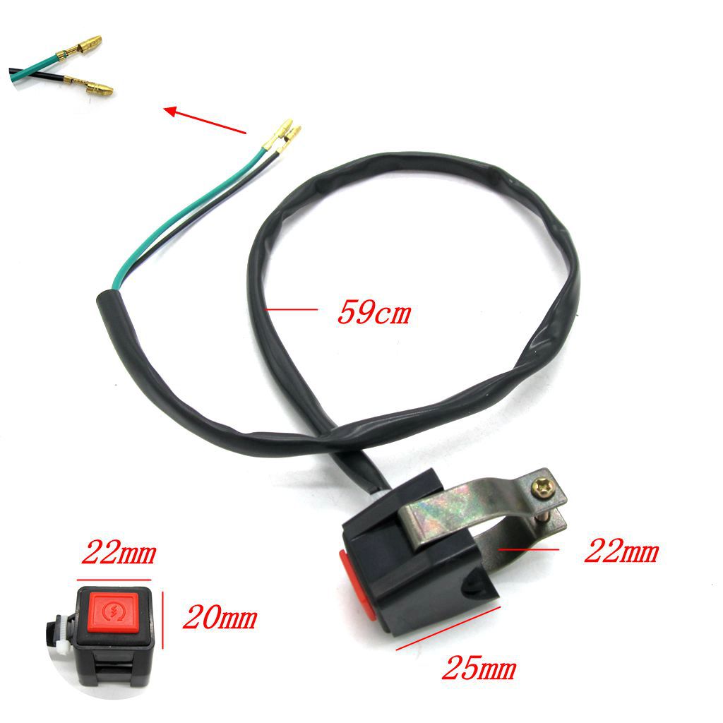Kill switch-knap til dirtbike quad atv dual sports motorcykel starthorndel
