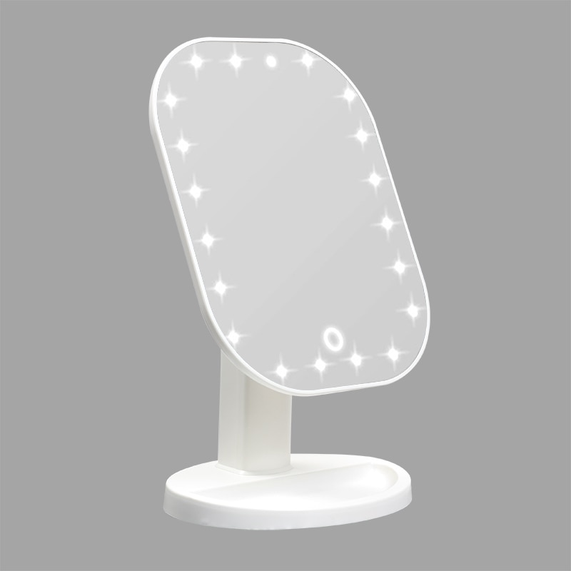Touch Dimmer LED Mirror Touch Screen Makeup Mirror Luxury Mirror With 20 LED Lights 180 Degree Adjustable Table MakeUp Mirror
