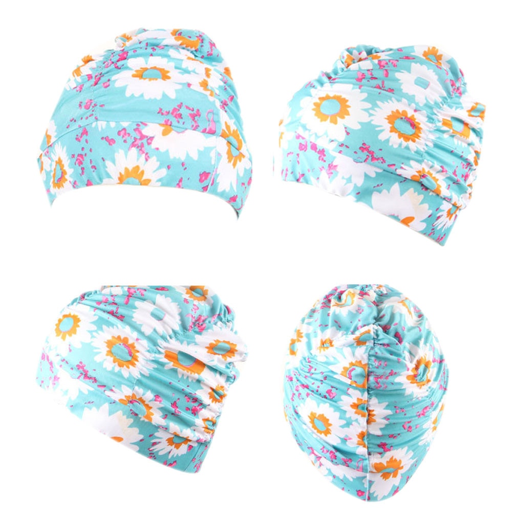 Zwemmen Hoed Vrouwen Unisex Meisjes Lang Haar Badmuts Badmuts Stretch Drape Gratis Size Zwemmen Zwembad Sport Elastische Nylon turban1