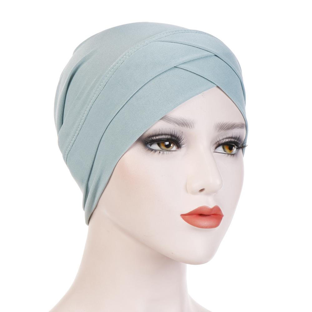 JTVOVO RUNMEIFA Modal Full Wrapped Forehead Cross Inner Headscarf Balaclava Elastic Beanie Muslim Women Stylish Hijab