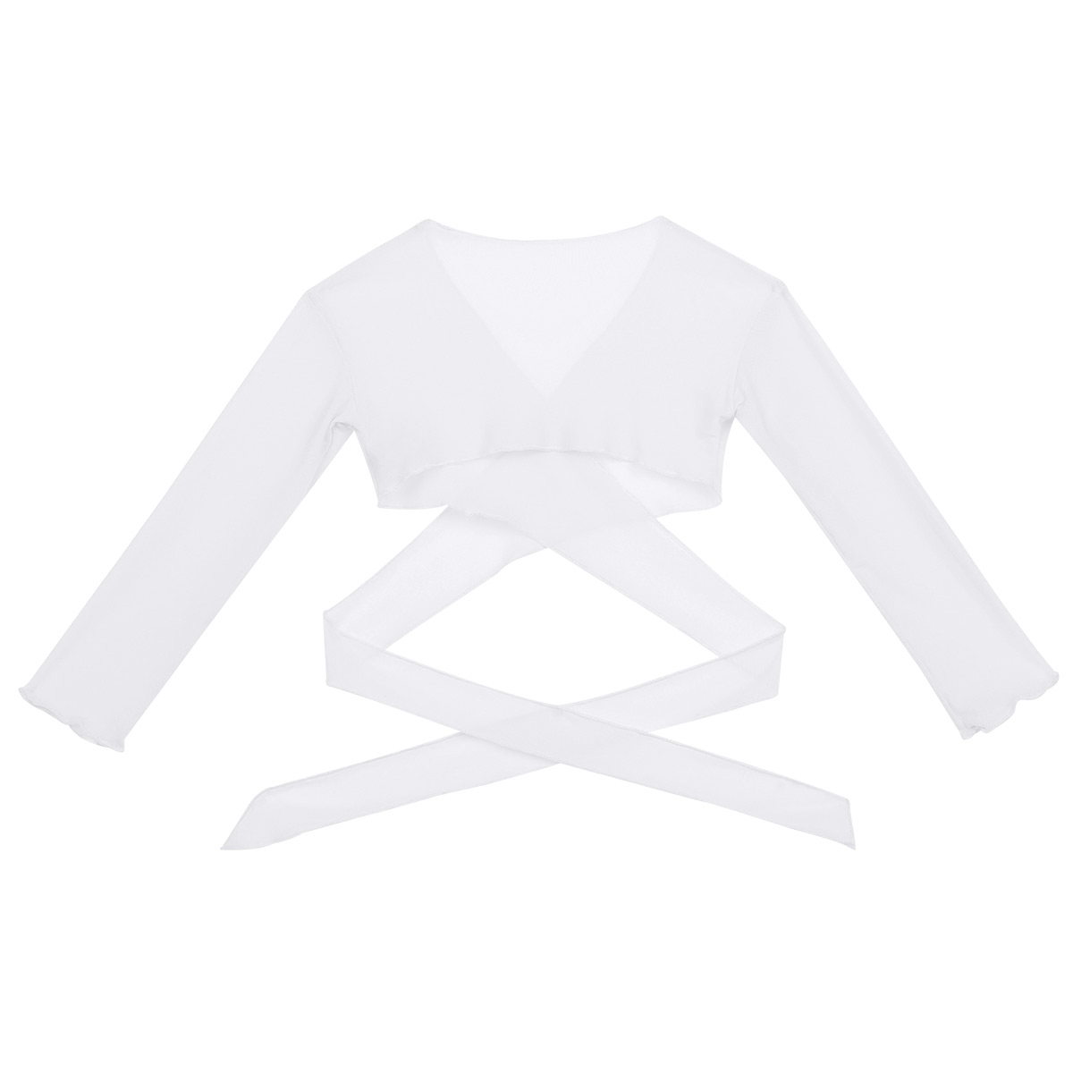 Kinderen Meisjes Bloem Jurk Bolero Jas Ballet Kostuum Lange Mouwen Wrap Top Met Verstelbare Tie Sluiting Voor Bruidsmeisje Bruiloft
