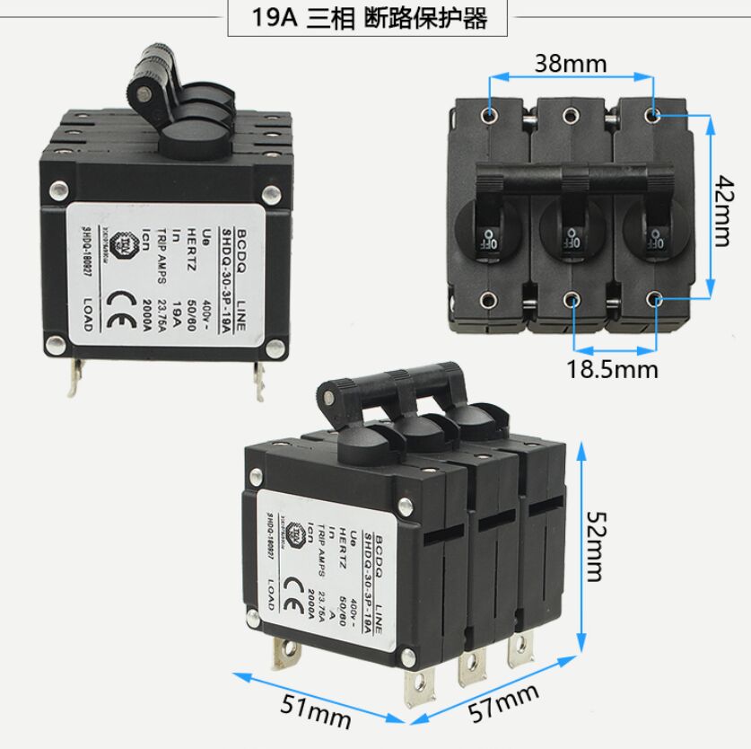 Tilbehør til benzingeneratorer 2kw 2.5kw 3kw 5kw 5.5kw 6.5kw 7kw 8kw 10kw enfaset trefaset afbryder: Hvid
