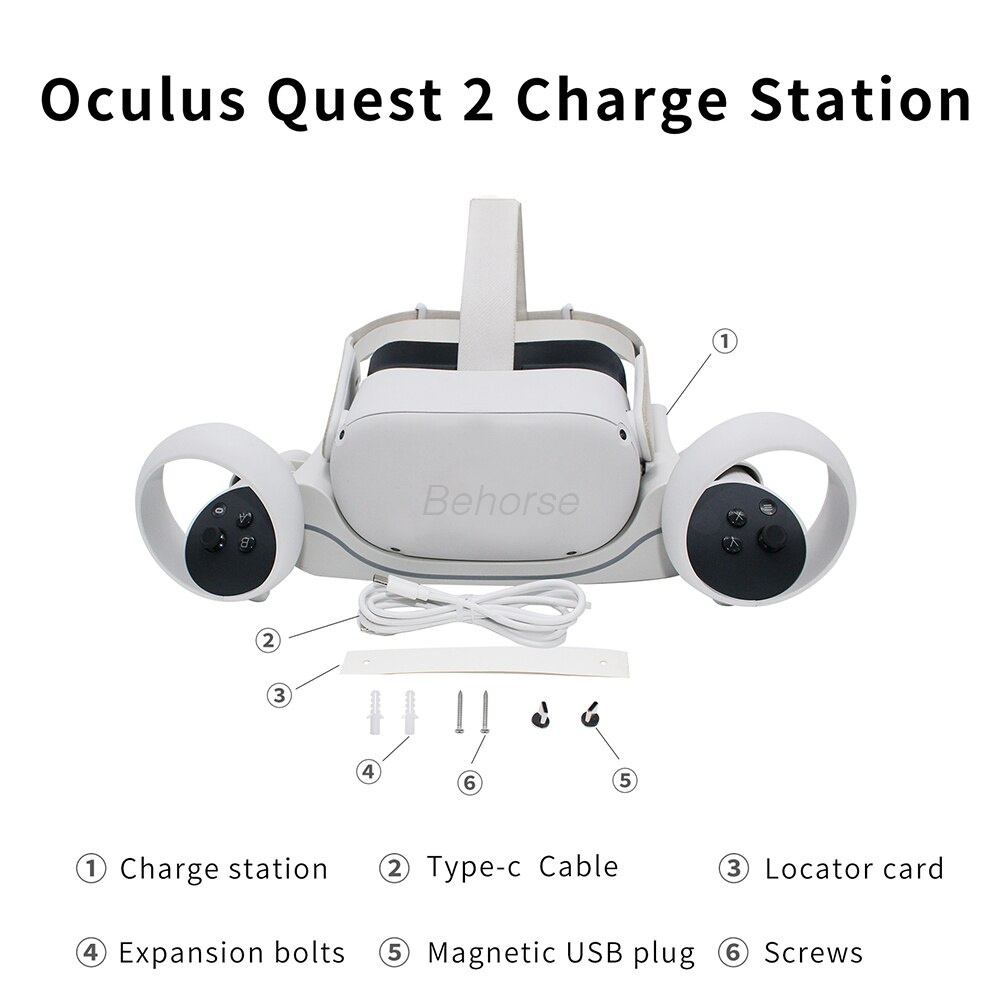Oculus Quest 2 Charger Base VR Headset Charging Station Stand Handle Storage Rack For Oculus Quest 2 VR Accessories