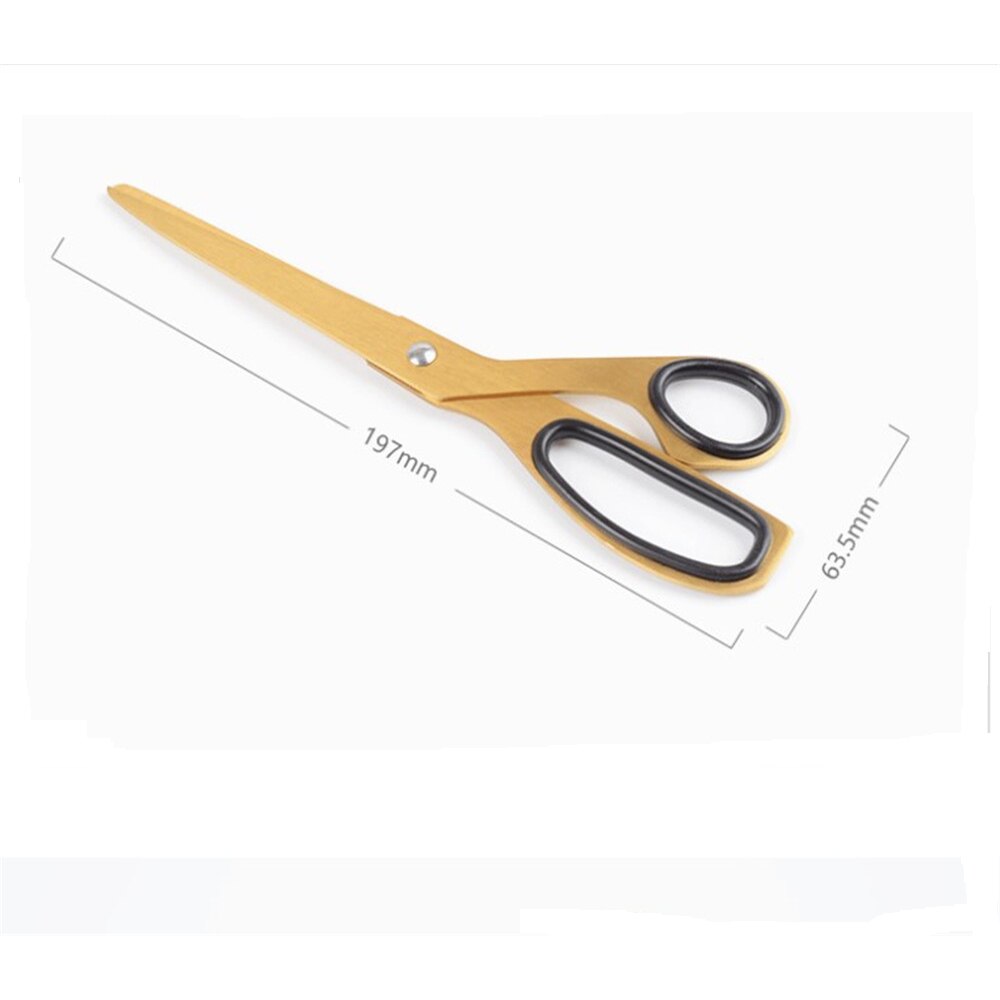 1pc Golden Scissors Household Cutting Tools Office Ribbon-cutting Scissors Asymmetry Fabric Dressmaking Cutter Tailor Shear